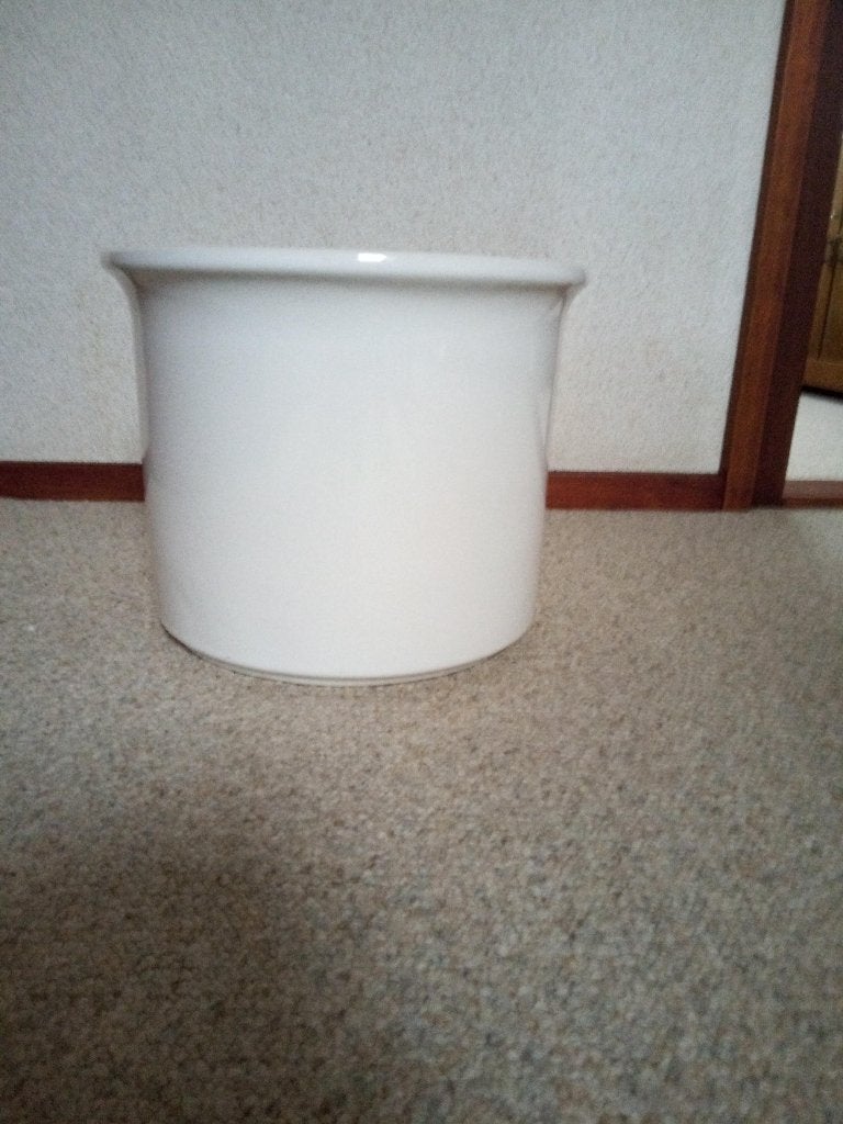 EXTRA Grote Wit Geglazuurde Aardewerk Bloempot ZGAN !!!, Rond, Binnen, Ophalen of Verzenden, Zo goed als nieuw