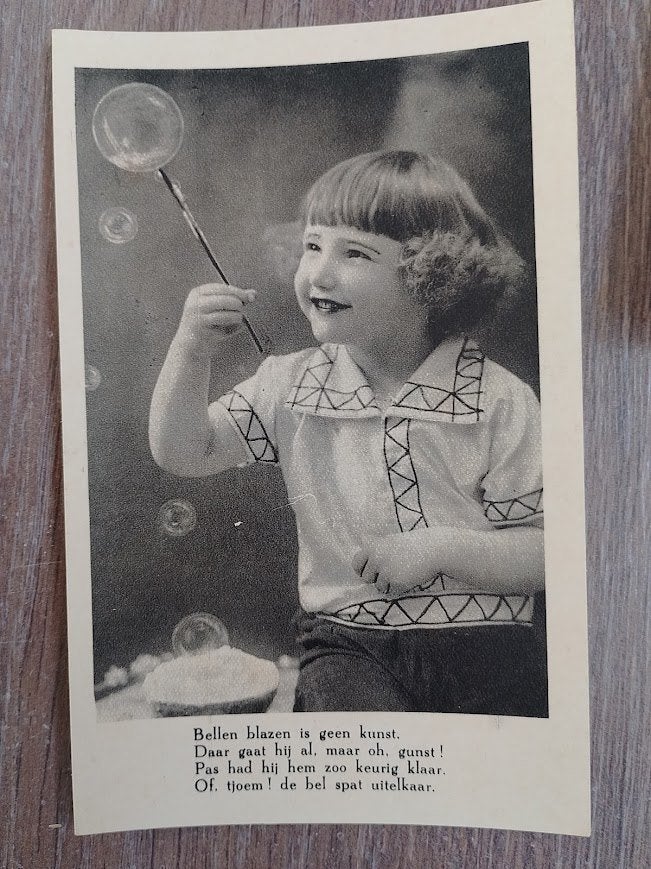 Nostalgische, Vintage, kinder ansichtkaart ,met gedichtje, Ophalen of Verzenden, Voor 1940, Nieuw, Kind