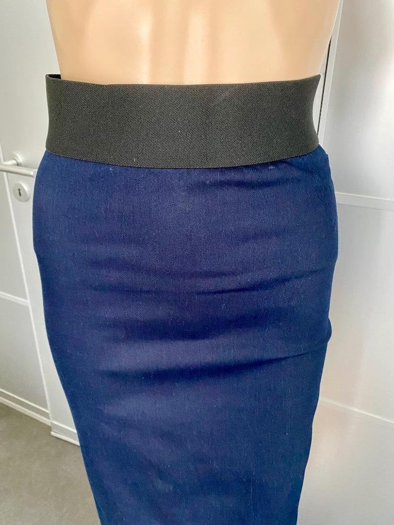 G626 Nieuw: Vanilia mt. 34=XS stretch jeans kokerrok rok, Blauw, Vanilia, Nieuw, Ophalen of Verzenden