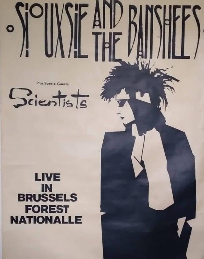 Siouxsie and the Banshees Concert Poster Brussel, Deurposter of groter, Ophalen of Verzenden, Muziek, Rechthoekig Staand