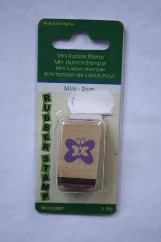 Mini rubberstempel vlinderdas 2cm, Ophalen of Verzenden, Nieuw, Houten stempel