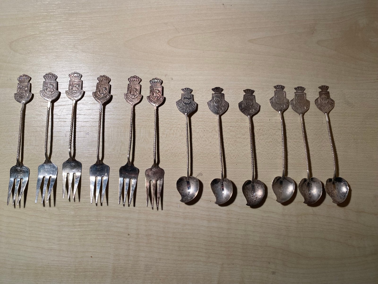 Oude zilveren lepeltjes/vorkjes, Antiek en Kunst, Antiek | Bestek, Ophalen of Verzenden
