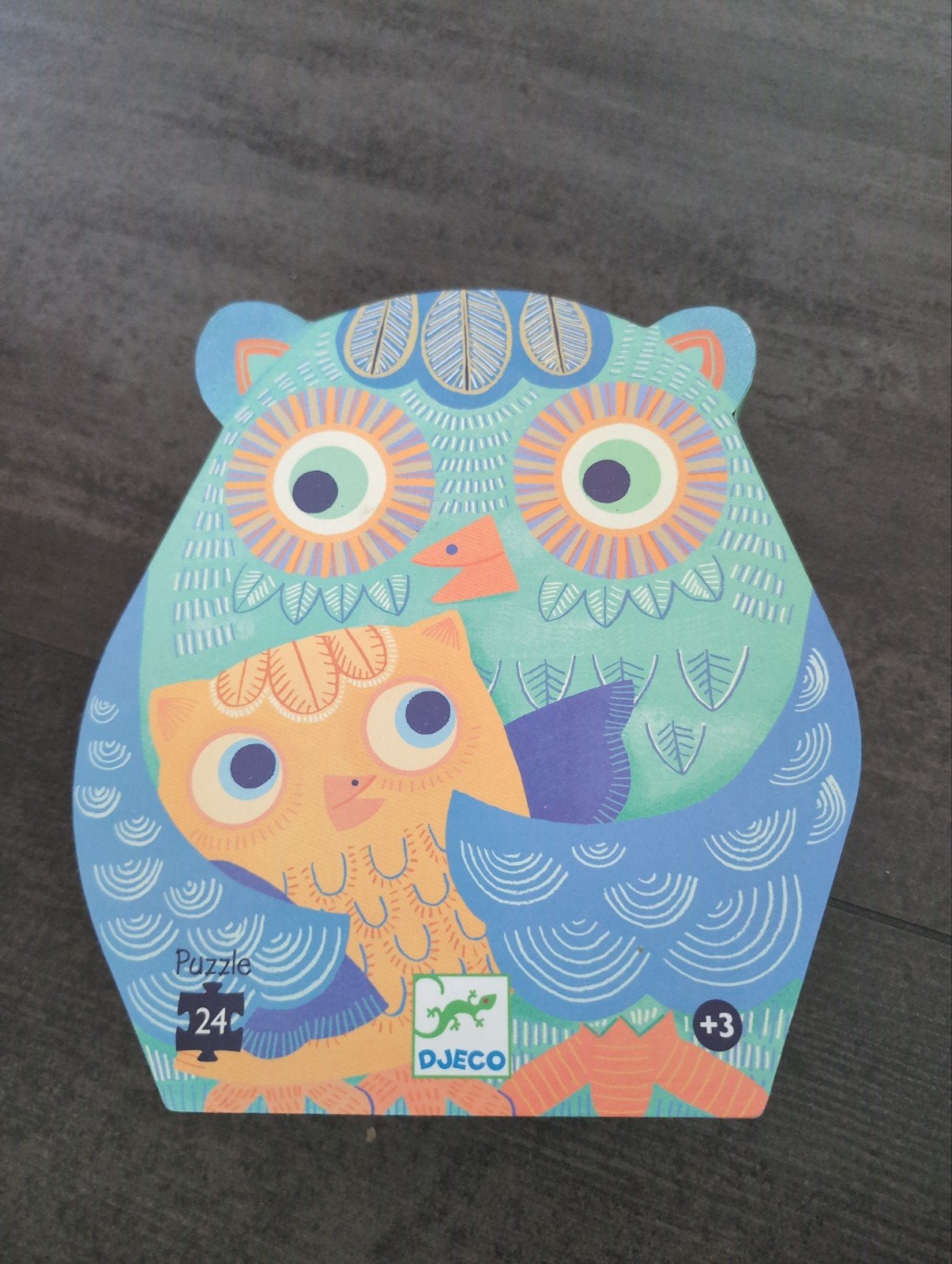 Djeco Coucou Hibou Uil Puzzel 24 stukjes, Ophalen of Verzenden, 10 tot 50 stukjes, Gebruikt, 2 tot 4 jaar
