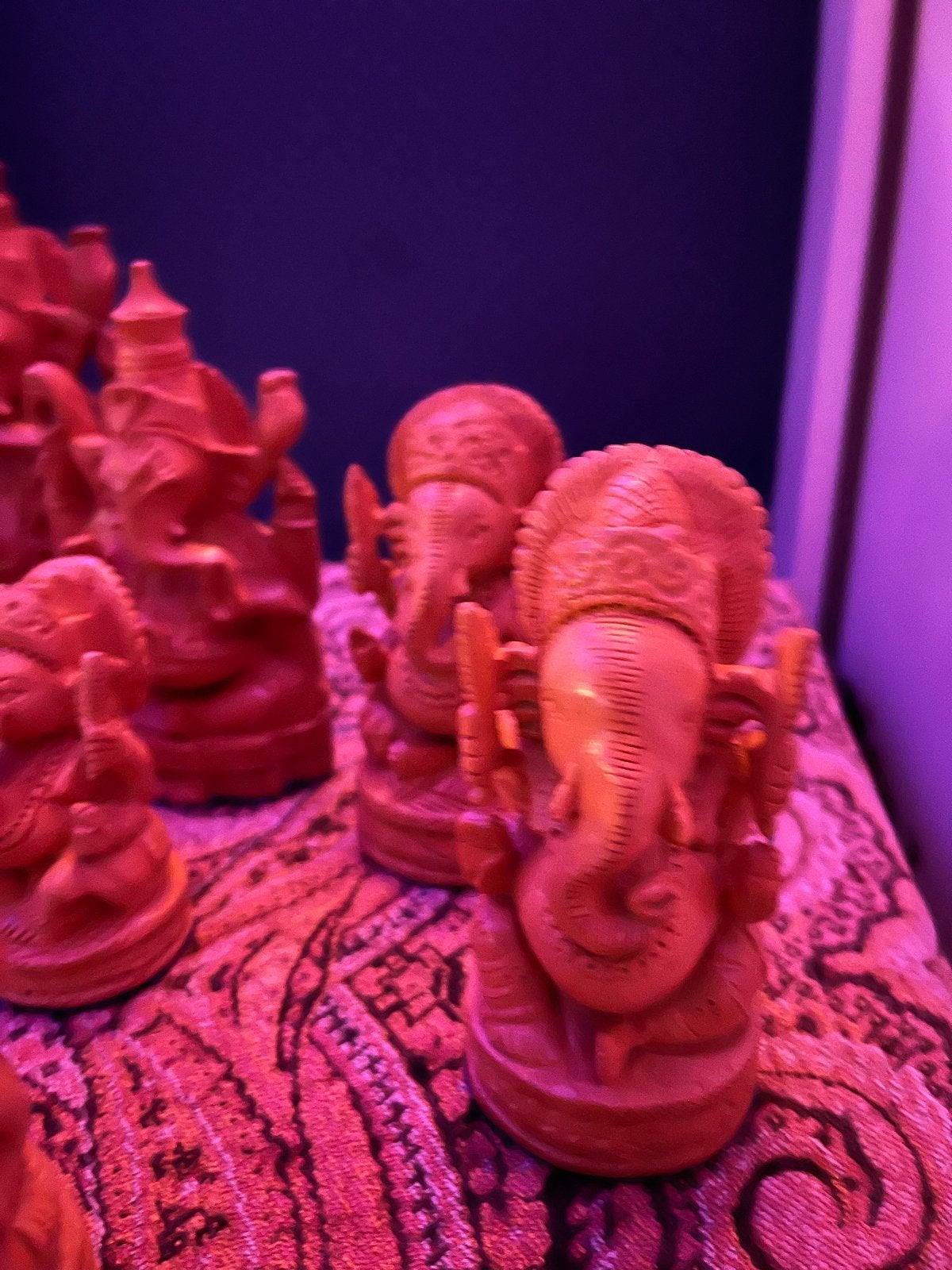 Set van 11 Houten Olifanten Houtsnijwerk - Ganesha Beelden, Houtsnijwerk, Minder dan 20 cm, Ophalen of Verzenden, Handgemaakt