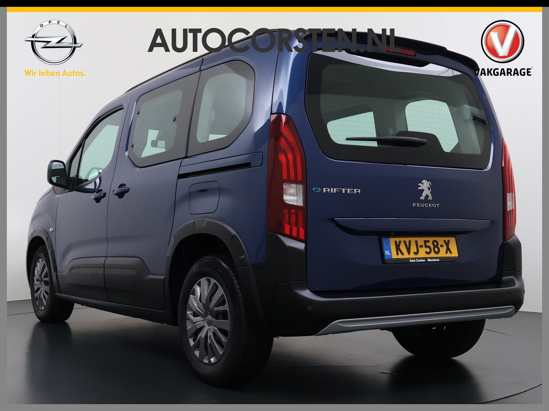 Peugeot e-Rifter EV Allure Pack SOH 97% 50kWh 2X Schuifdeur, Auto's, Dealer onderhouden, Gebruikt, Blauw, Te koop
