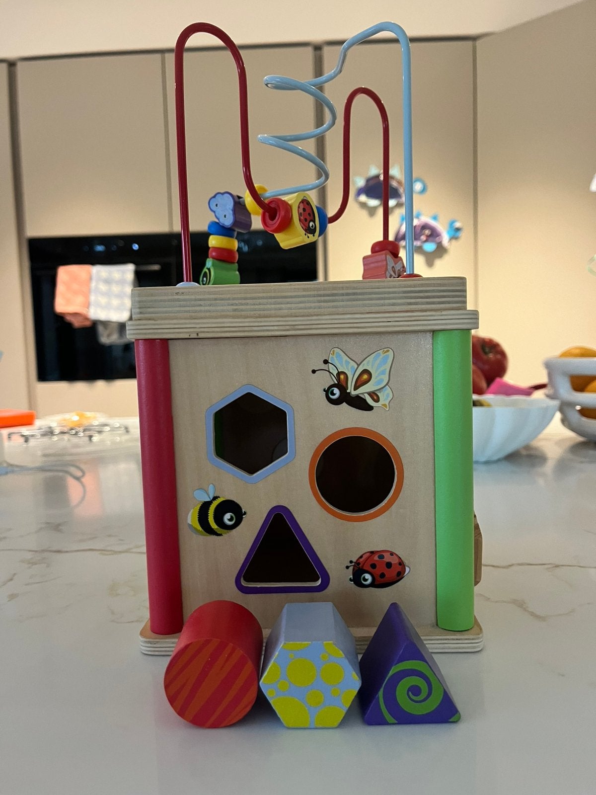 Houten vormenstoof voor baby’s en peuters, Kinderen en Baby's, Speelgoed | Buiten | Speelhuisjes, Ophalen, Zo goed als nieuw, Hout