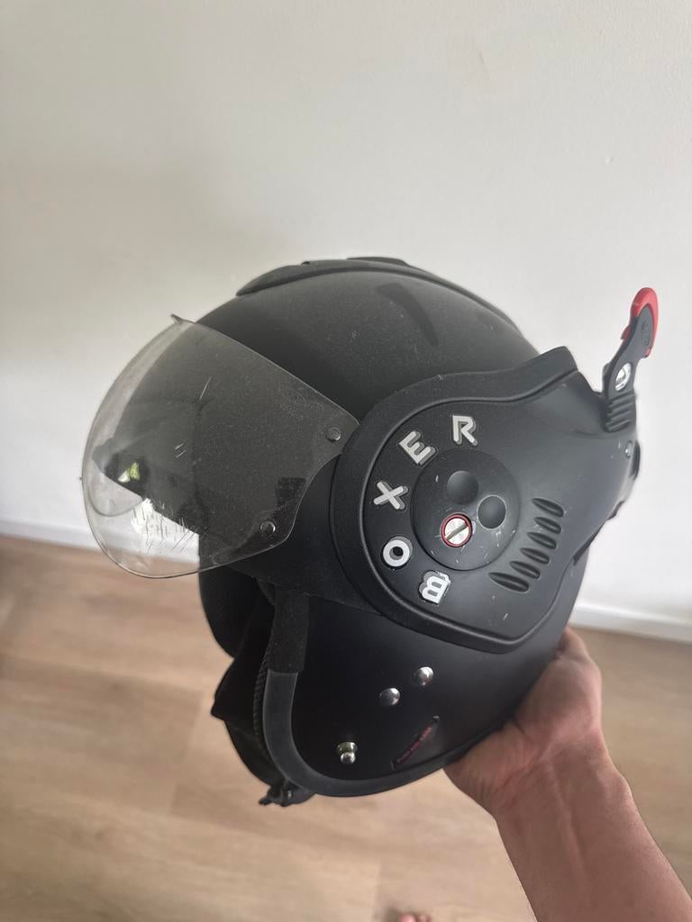 Roof Boxer V8 helm - Maat L - Mat Zwart, Fietsen en Brommers, Brommerhelmen, Ophalen of Verzenden, Zo goed als nieuw