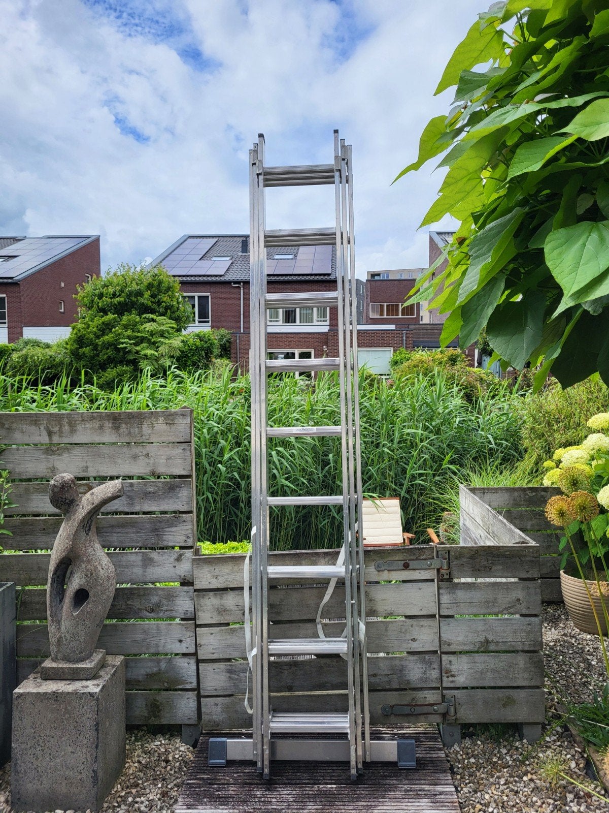 Uitschuifbare aluminium ladder 3x9, Doe-het-zelf en Verbouw, Ladders en Trappen, Ophalen, Gebruikt, Ladder, Opvouwbaar of Inschuifbaar