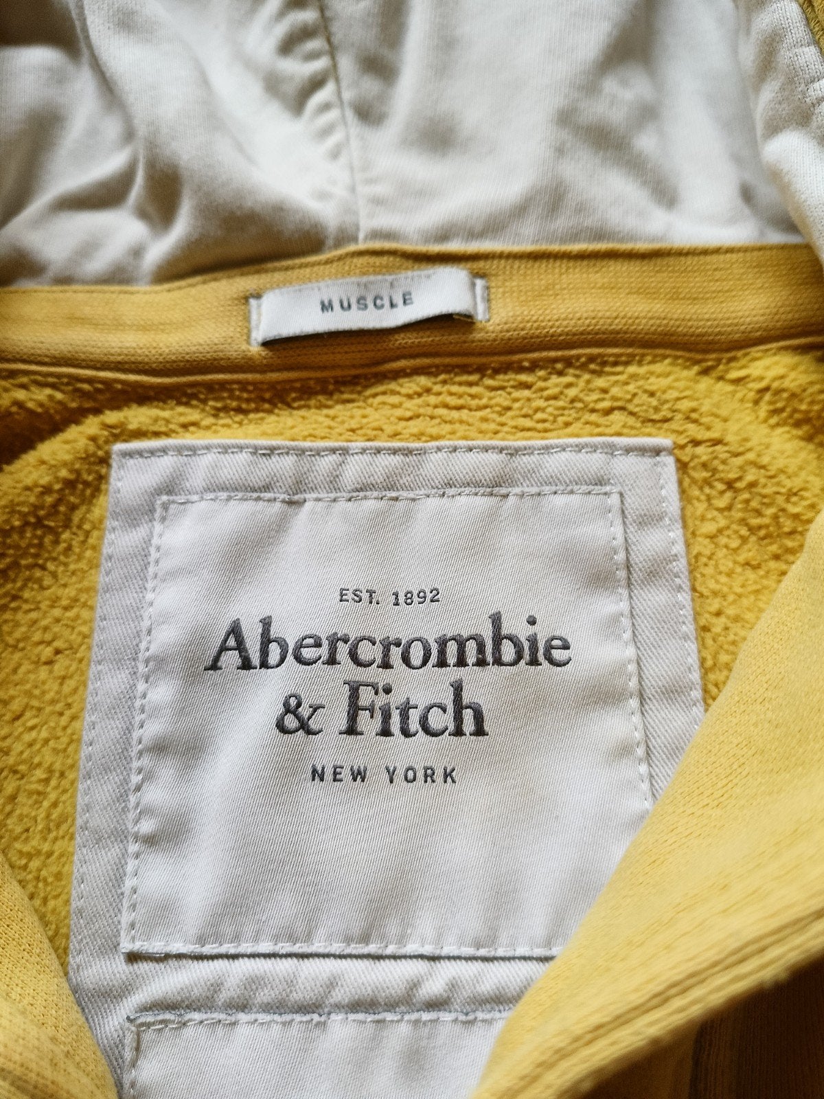 Abercrombie & Fitch hoody vest geel maat s, Ophalen of Verzenden, Gedragen, Geel