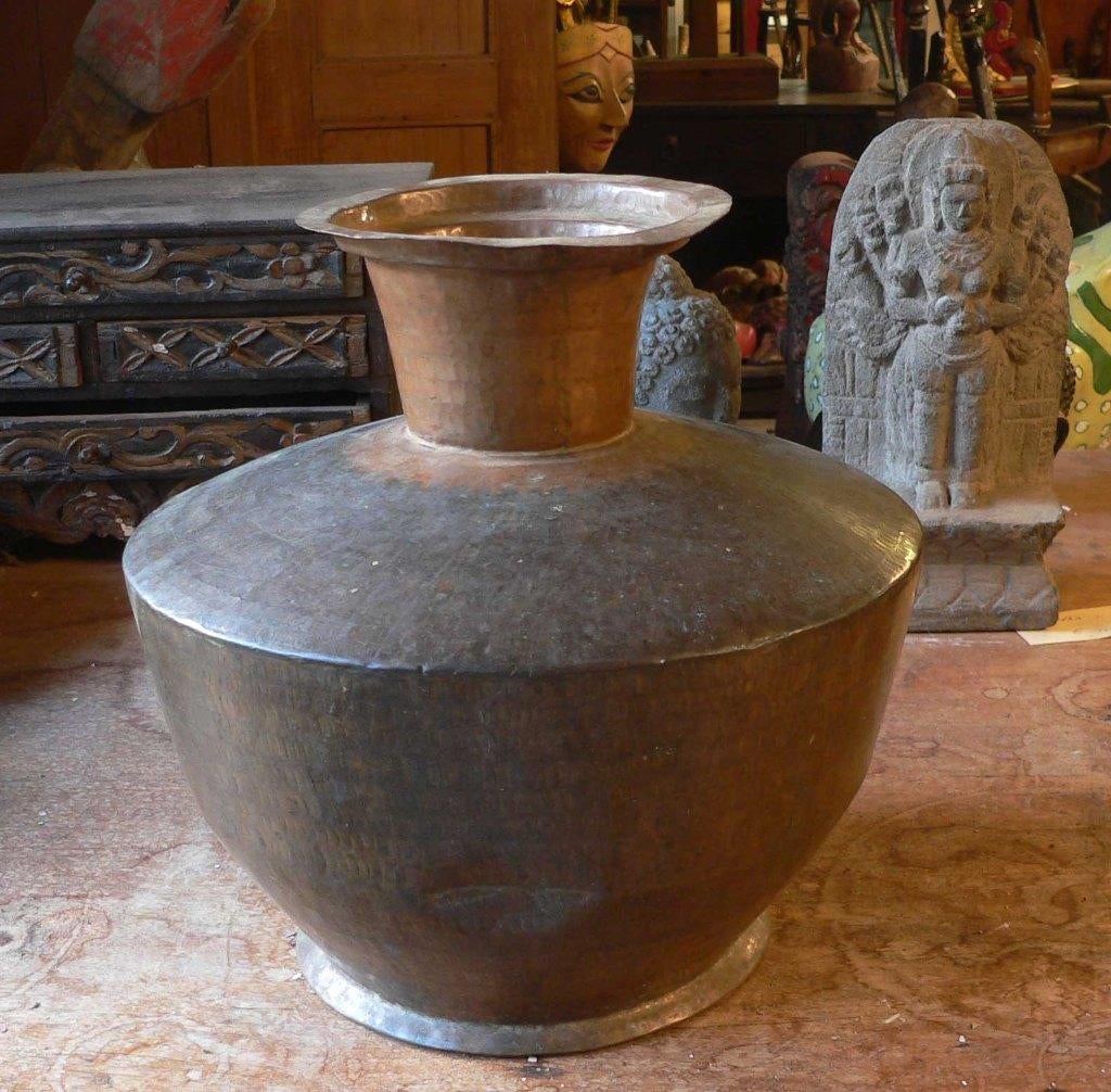 Waterkruik Indonesie pot vaas kruik koper decoratie WK1 azie, Ophalen of Verzenden