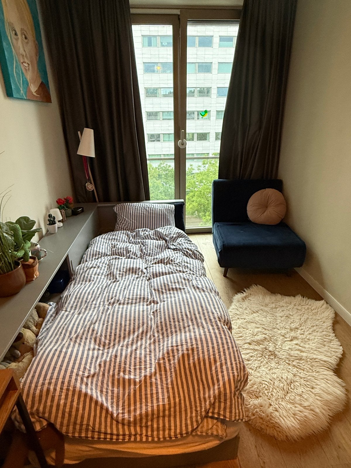 Hoekbed woood 1 persoons + lattenbodem, Ophalen, Zo goed als nieuw, Tweepersoons, 90 cm