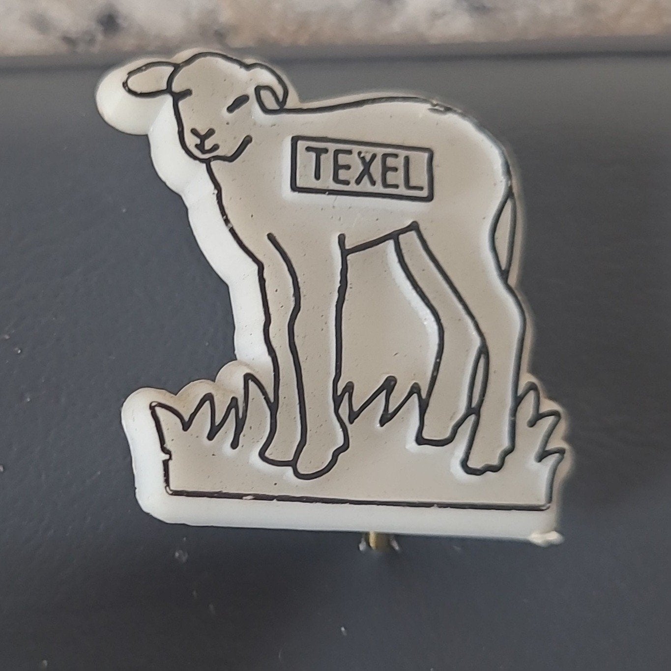 Vintage Speldje Schaap Texel, Verzamelen, Speldjes, Pins en Buttons, Verzenden, Gebruikt, Dier of Natuur, Speldje of Pin