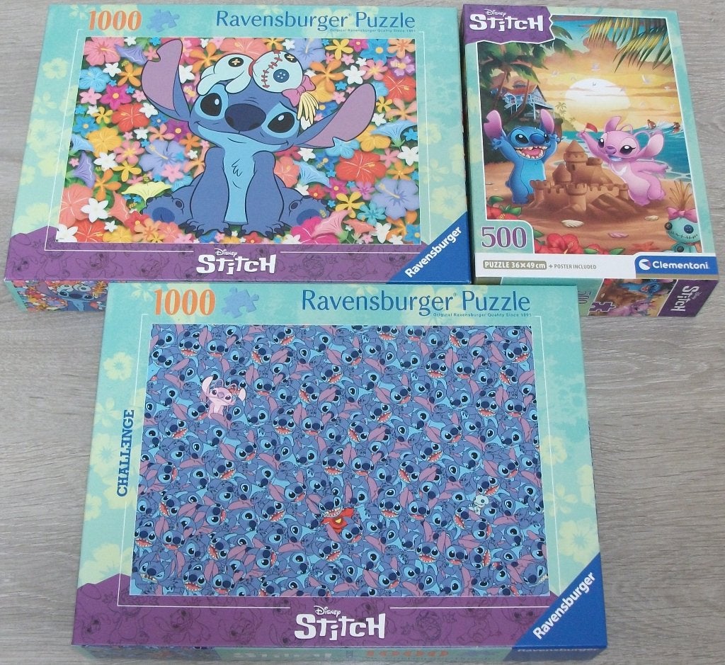 Diverse *** PUZZELS STITCH *** 3 stuks, Hobby en Vrije tijd, Denksport en Puzzels, Ophalen of Verzenden, 500 t/m 1500 stukjes