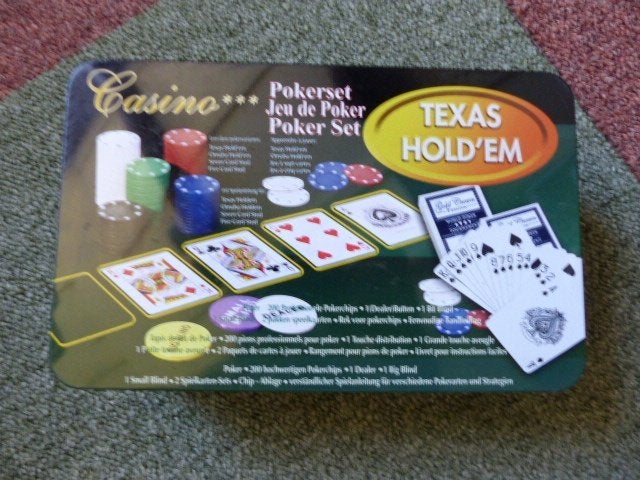 Texas hold 'em pokerset in blik, Ophalen of Verzenden, Nieuw