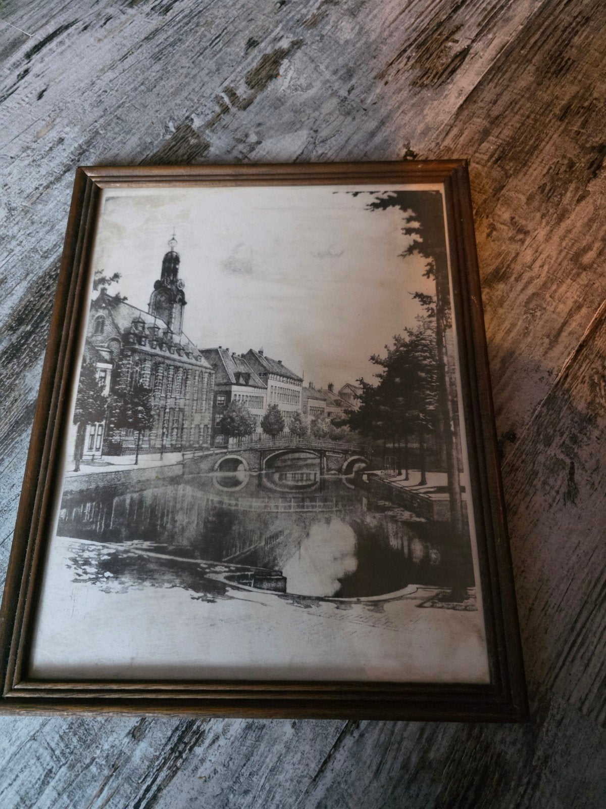 Ets Academiegebouw Universiteit Leiden, ca. 1900, Antiek en Kunst, Ophalen