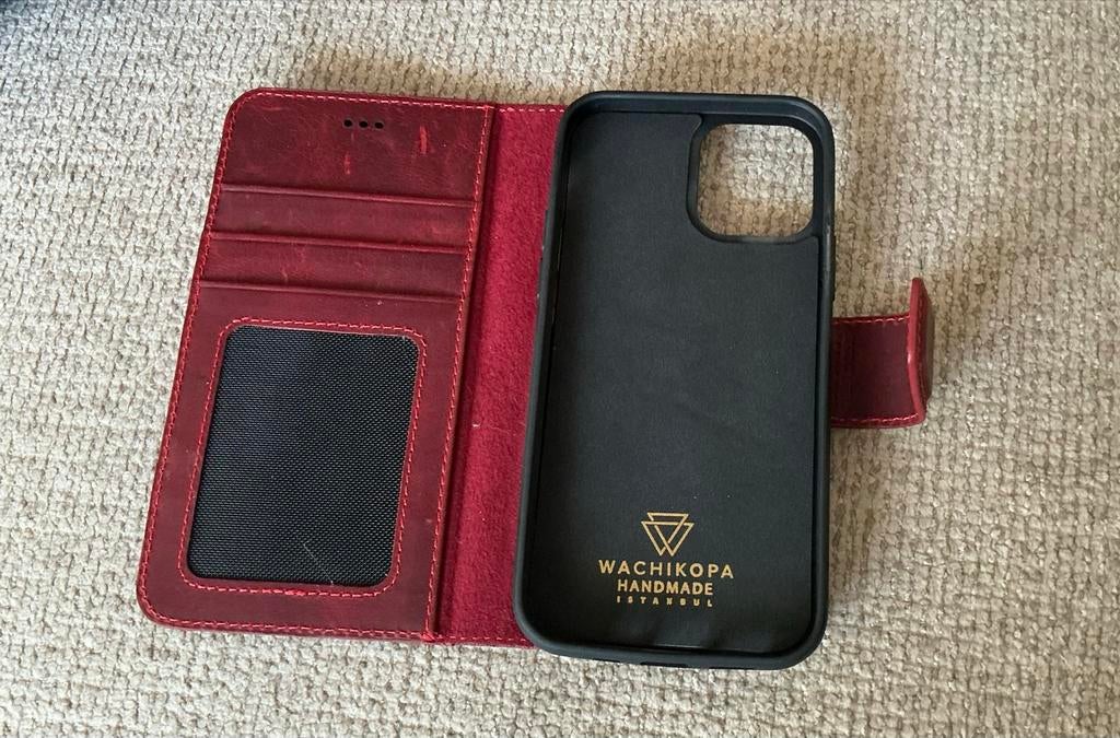 Nieuw Leren iPhone Hoesje - Rood, Pasjeshouder, Overige merken, Ophalen of Verzenden, Rood