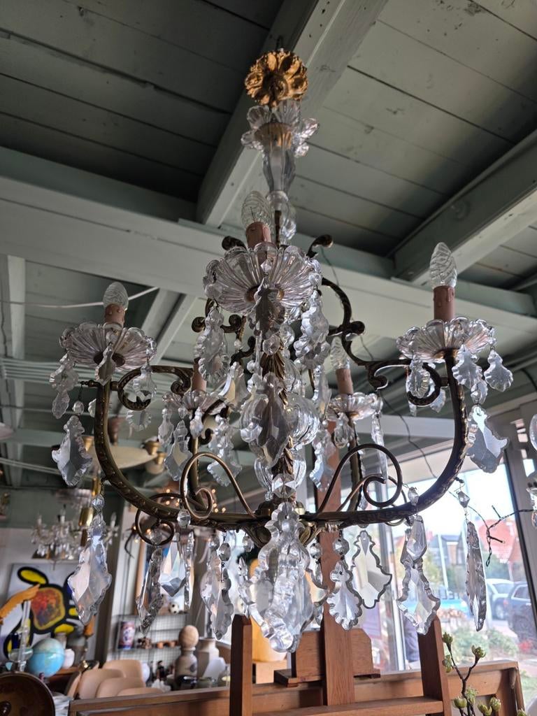Indrukwekkende collectie vintage kroonluchters, Huis en Inrichting, Lampen | Kroonluchters, Ophalen of Verzenden, Gebruikt, Glas