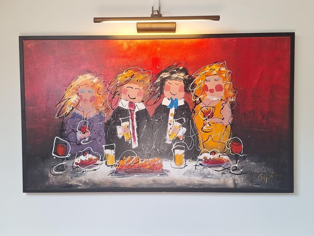 Schilderij Borreltijd Diner Casper van Houten, Ophalen of Verzenden