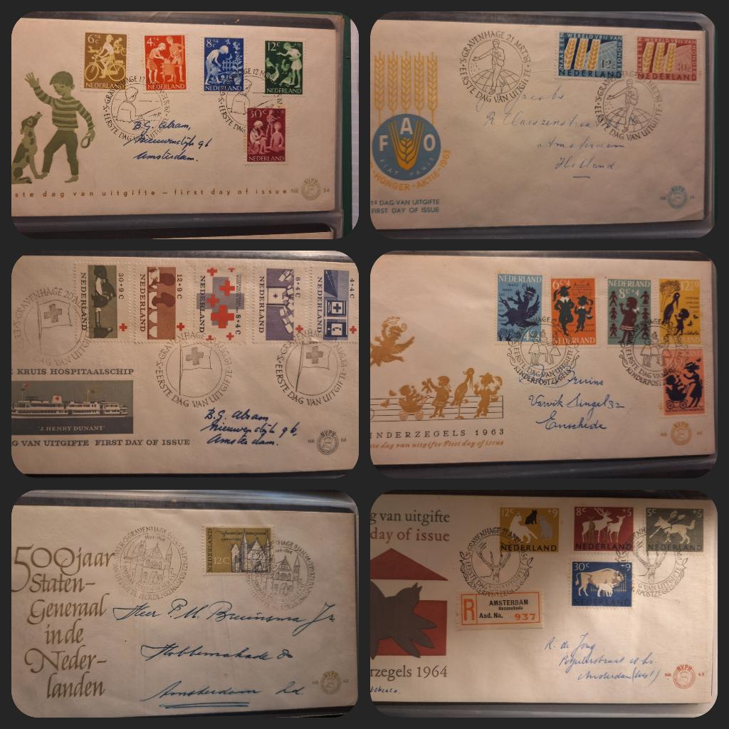 32 Eerste dag enveloppen, Ophalen of Verzenden, Beschreven, Nederland