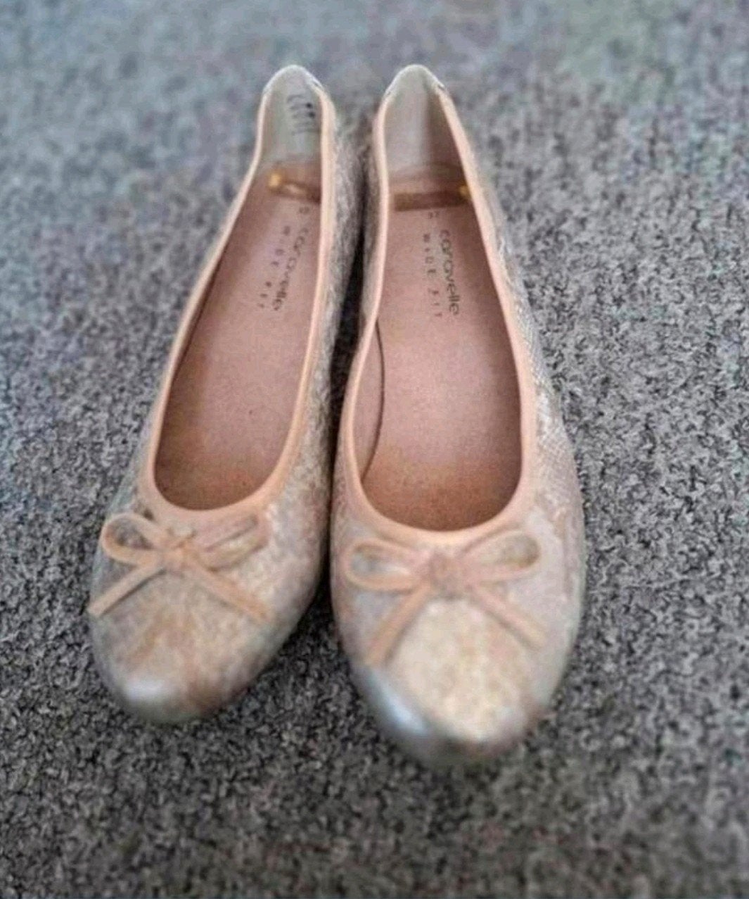 Caravelle Wide Fit Ballerina's Zilver/Champagne – Maat 37, Kleding | Dames, Schoenen, Caravelle, Beige, Nieuw, Ballerina's