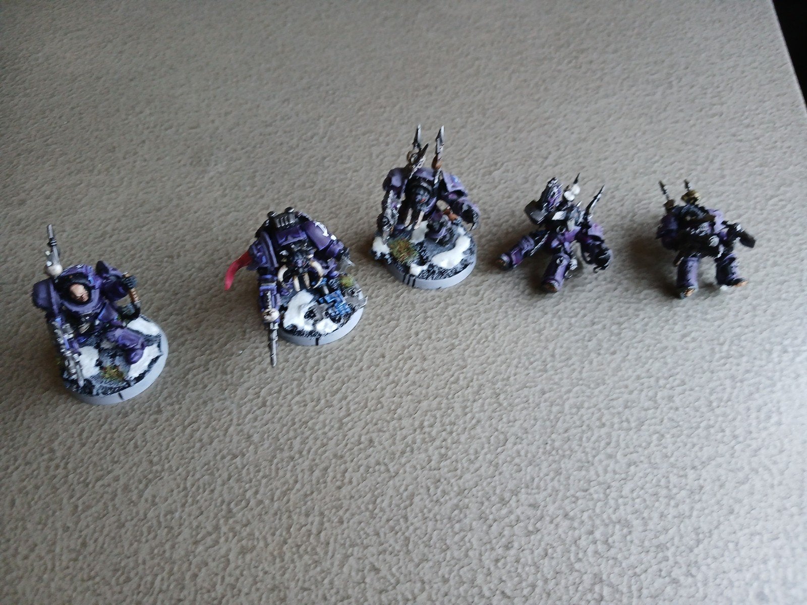 Warhammer 40K Terminators - 5 stuks (2 zonder base), Ophalen of Verzenden, Gebruikt, Warhammer, Geverfd