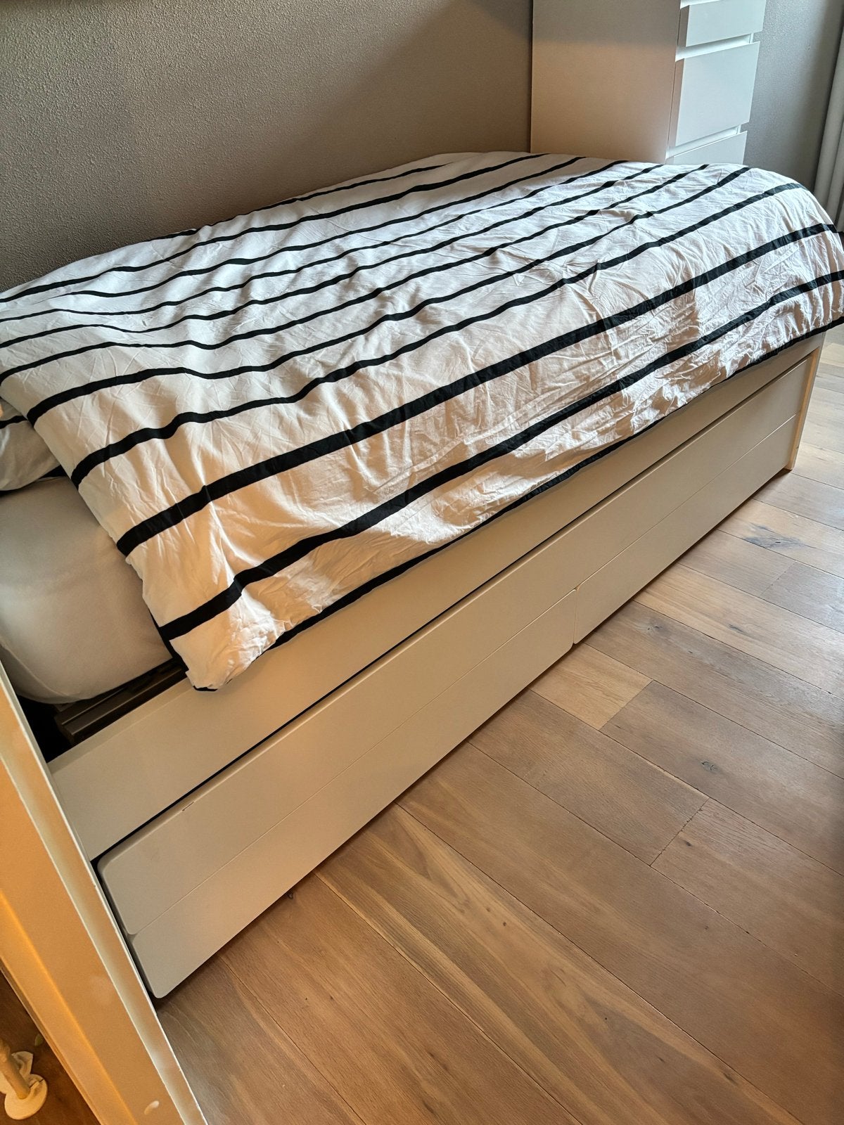 Eenpersoons Ikea SLÄKT bed met opberglades, Ophalen, Gebruikt, 90 cm, Eenpersoons