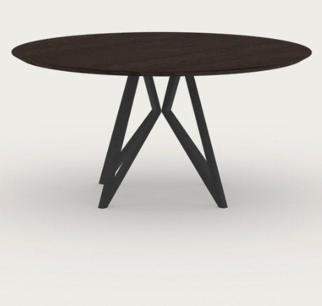 Table du Sud ronde eetafel eiken zwart 150 diameter, Huis en Inrichting, Tafels | Eettafels, Zo goed als nieuw, 100 tot 150 cm