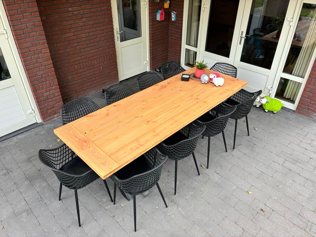 Tuintafel tafel nieuw zwart onderstel douglas, Ophalen, Nieuw