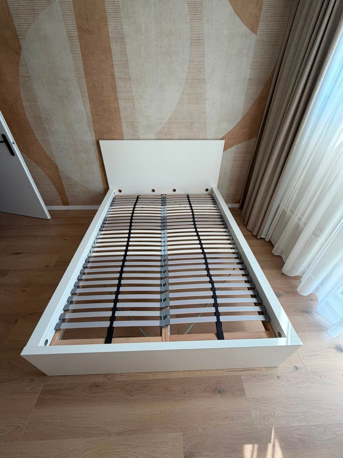 Ikea Malm bed wit 140x200 cm met lattenbodem, Ophalen, Gebruikt, Wit, Tweepersoons