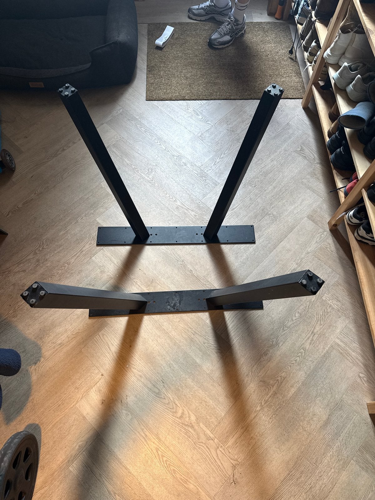 WOOOD Zwarte metalen tafelpoten (2 stuks), Ophalen, Tafelpoot, Minder dan 50 cm, Gebruikt