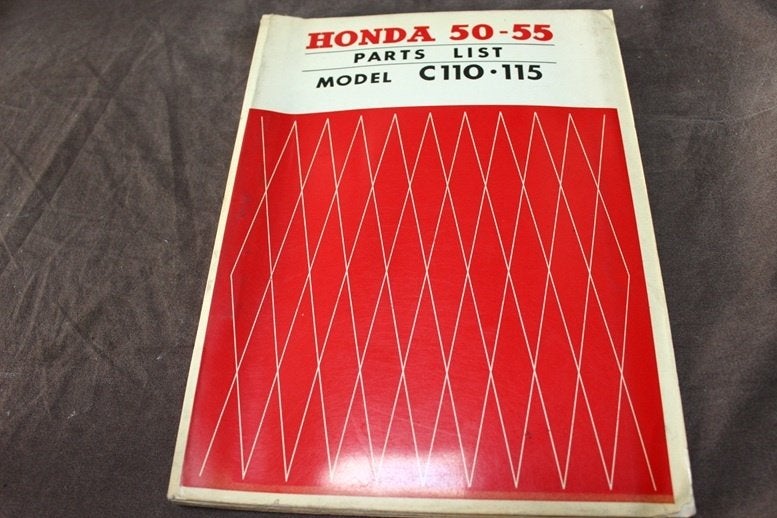 Honda  50 55 C110 C115 1963 moped parts list onderdelen boek, Ophalen of Verzenden, Gebruikt