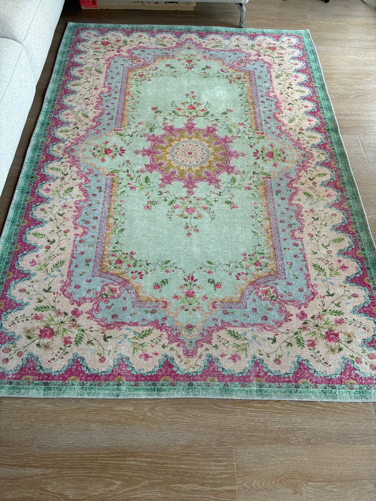 Origineel Rozenkelim tapijt 155x230 cm - Pastelkleuren, Gebruikt, 150 tot 200 cm, 200 cm of meer, Ophalen of Verzenden