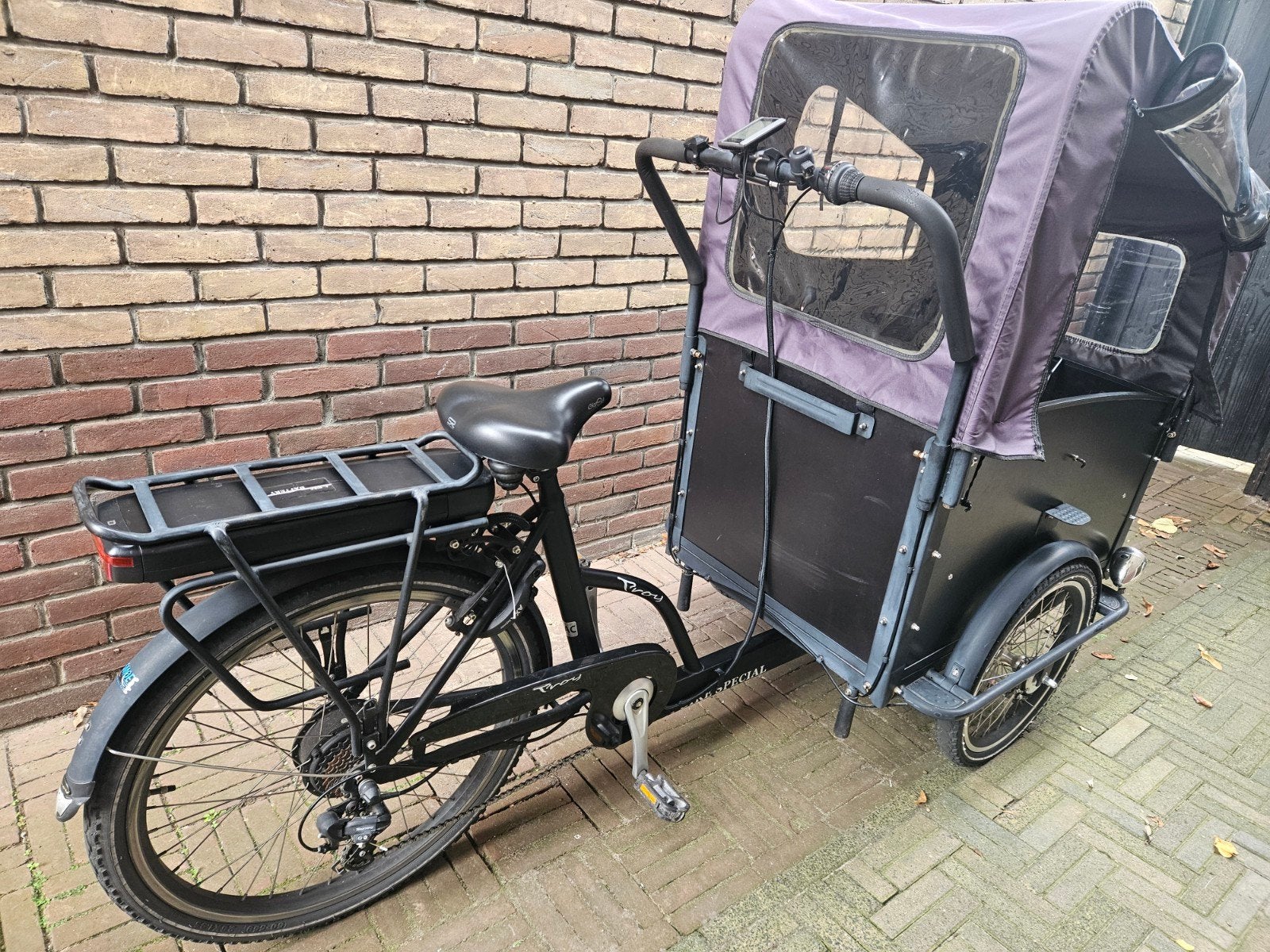 Nette Vogue Troy elektrisch bakfiets VEEL EXTRA, Fietsen en Brommers, 4 kinderen of meer, Gebruikt, Elektrisch, Trommelrem