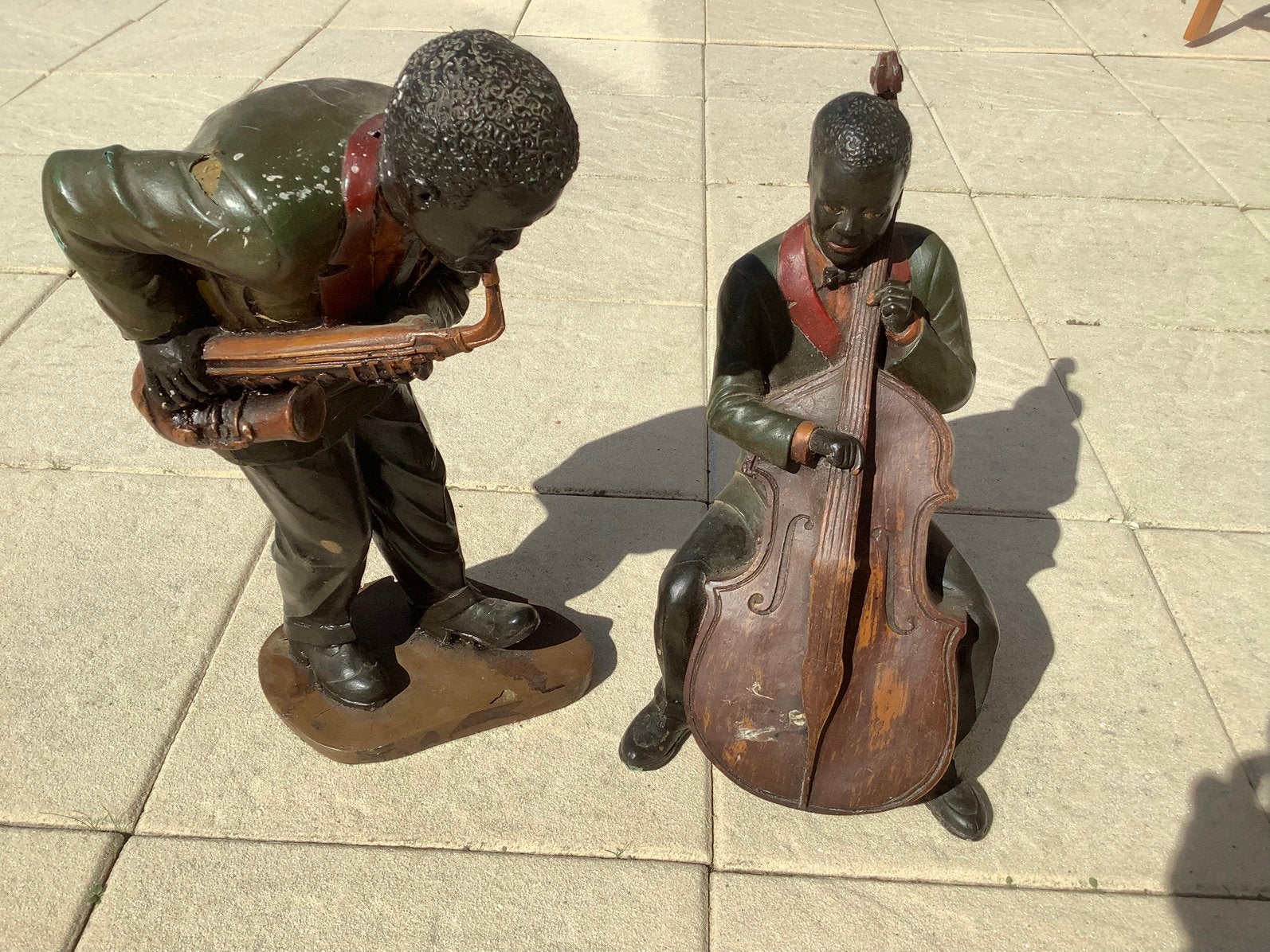 Grote beelden van muzikanten jazz New Orleans, Ophalen, Gebruikt