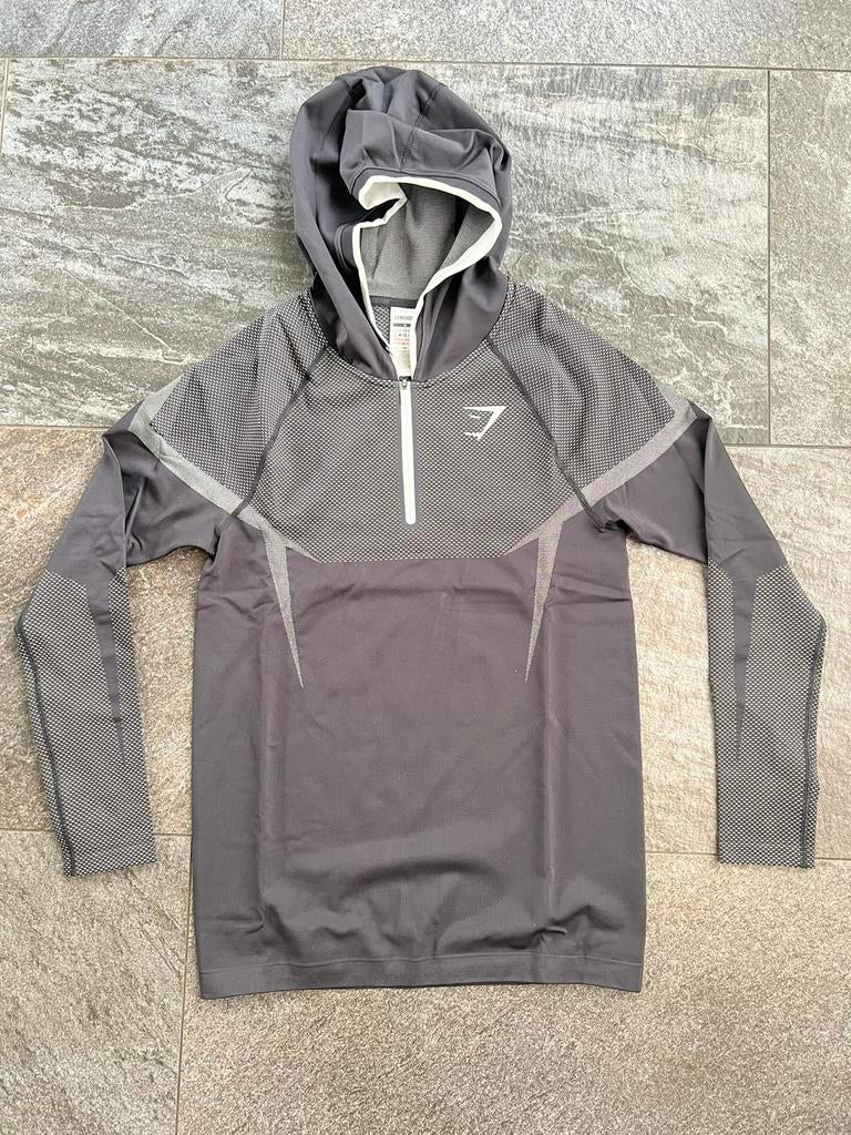 Gymshark Onyx V5 5.0 Hoodie grey / grijs, Ophalen of Verzenden, Zo goed als nieuw, Grijs, Fitness
