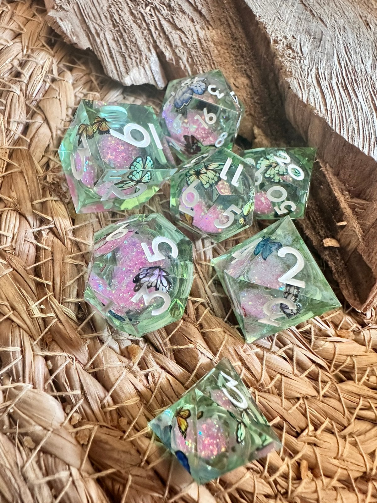 DND dice / vlinders / D&D / dobbelstenen / RPG / nieuw, Ophalen of Verzenden, Nieuw