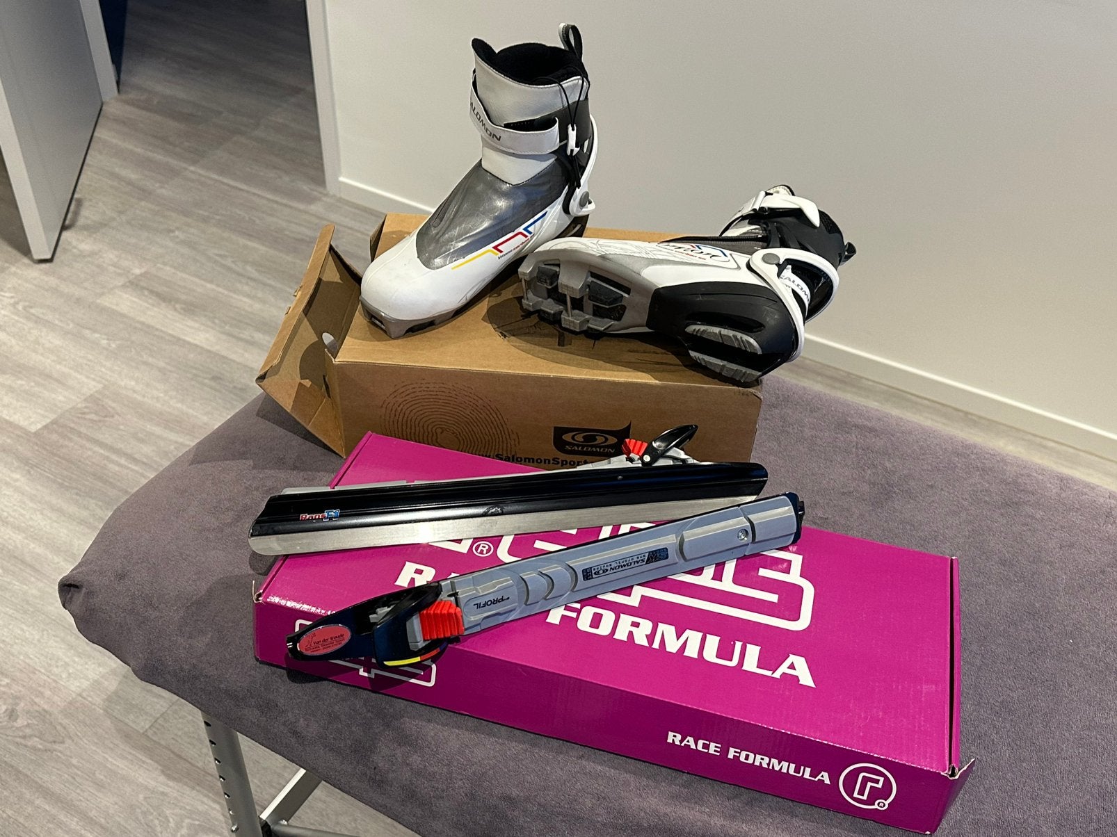 Schaatsen te koop Raps ijzers en Salomon schoenen, Ophalen, Klapschaats, Zo goed als nieuw, Raps