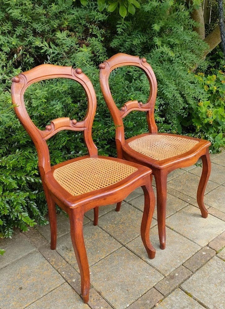 vintage stoelen antieke stoelen webbing Biedermeier stoel, Antiek en Kunst, Antiek | Meubels | Stoelen en Banken, Ophalen
