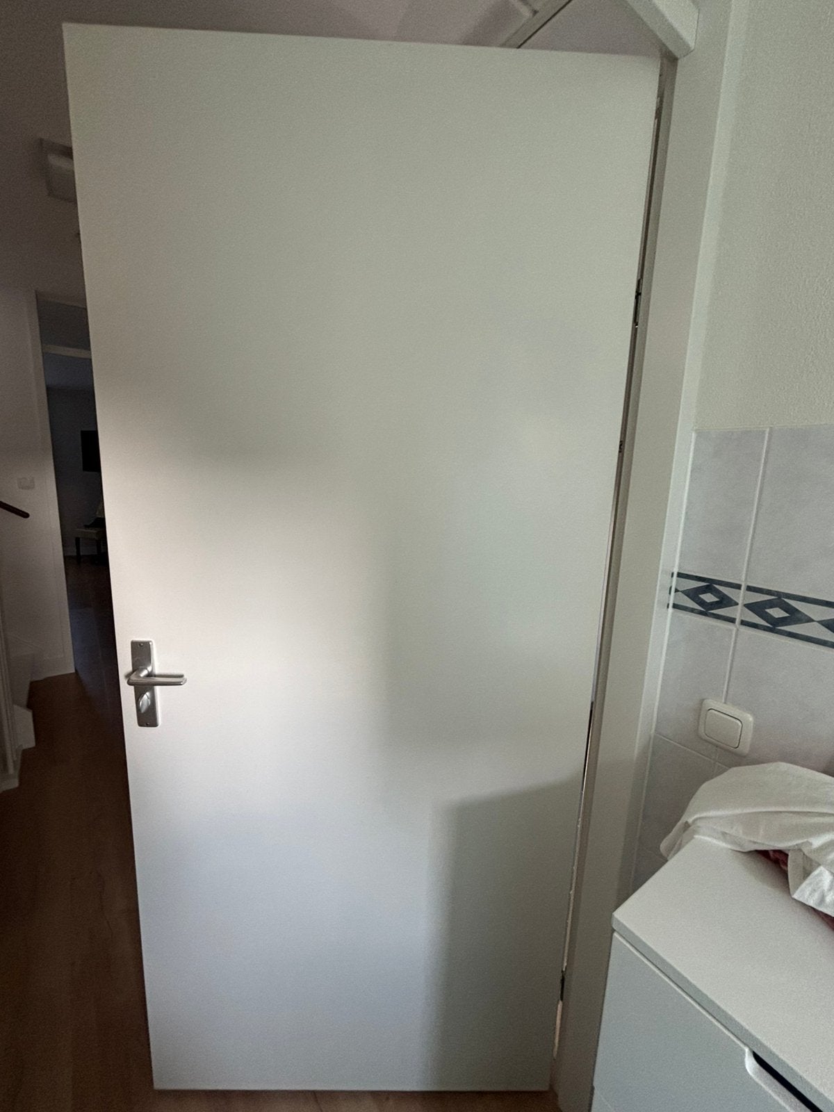 Svedex binnendeur RAL 9010 linksdraaiend voor wc, Doe-het-zelf en Verbouw, Ophalen, Kunststof, 80 tot 100 cm, Binnendeur