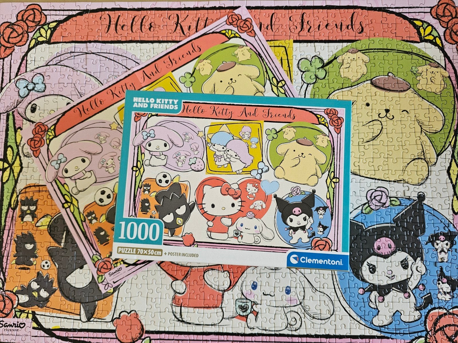 Clementoni puzzel 1000 stukjes als nieuw Hello Kitty, Ophalen, 500 t/m 1500 stukjes, Zo goed als nieuw, Legpuzzel