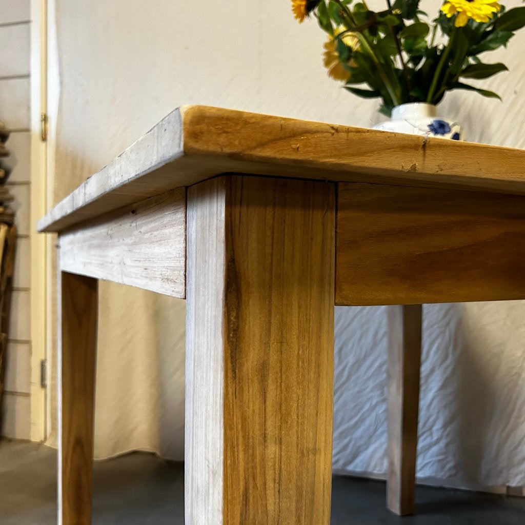 Eettafel - 100 x 100 cm - Massief teakhout – TTM Wonen, TTM Wonen, Meubels – (Perzische) Tapijten en Woonaccessoires, 50 tot 100 cm