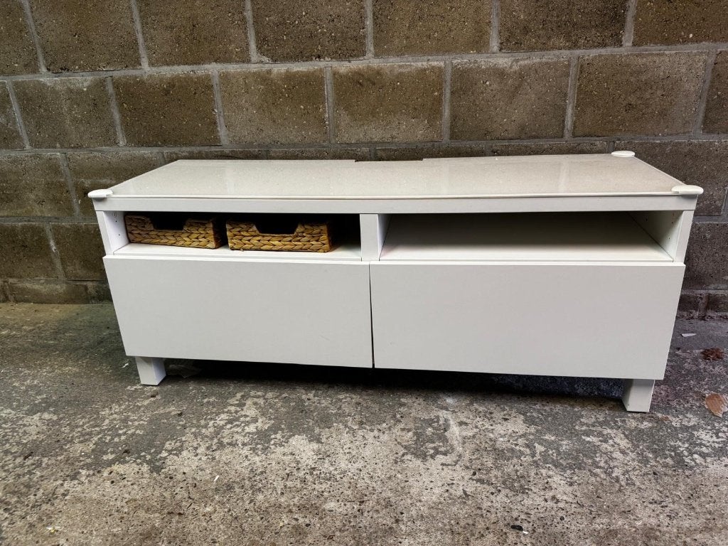 Tv- meubel in goede staat, Ophalen, Zo goed als nieuw, Minder dan 100 cm, Glas