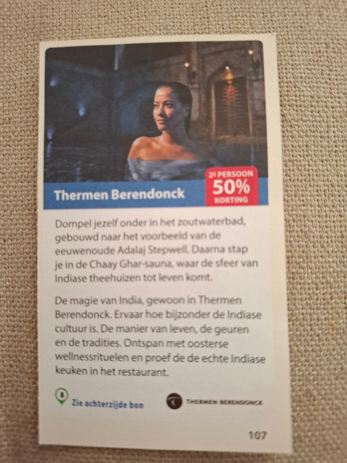 Thermen Berendonck bon 2e persoon 50% korting, Tickets en Kaartjes, Twee personen, Kortingsbon, Spa of Sauna
