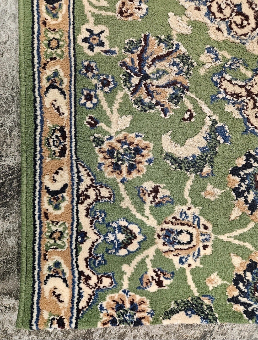 Vintage oosterse vloerkleed loper green Naïn 68x298cm, Crème, Klassiek, Oosters, Persian, vintage, oosters, hype, 200 cm of meer