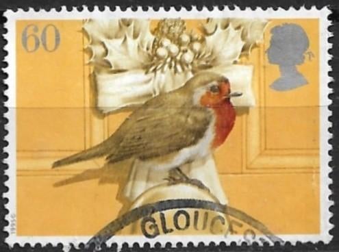 Engeland 1995 mi.1600 KERSTMIS vogel ROODBORSTJE nom. 60p, Verzenden, Gestempeld