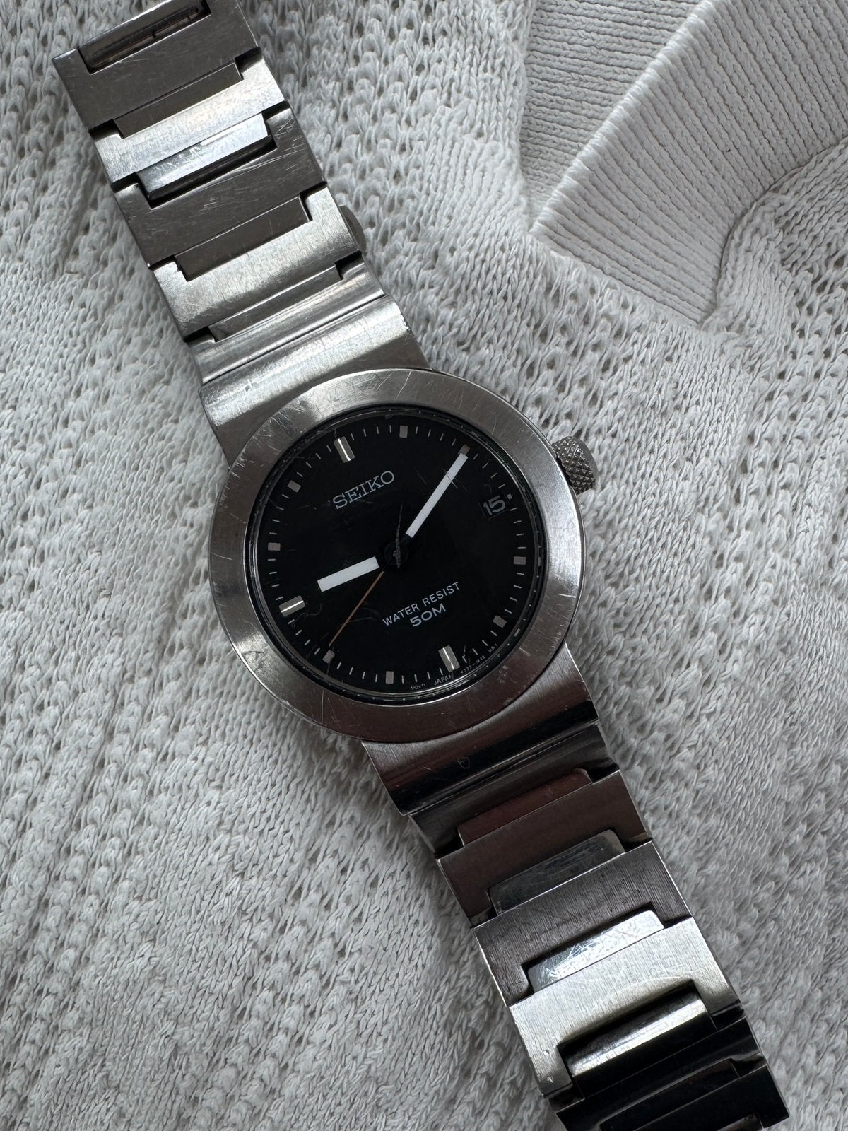 Rare Seiko 50M 32mm | New Battery | Integrated Bracelet, Ophalen of Verzenden