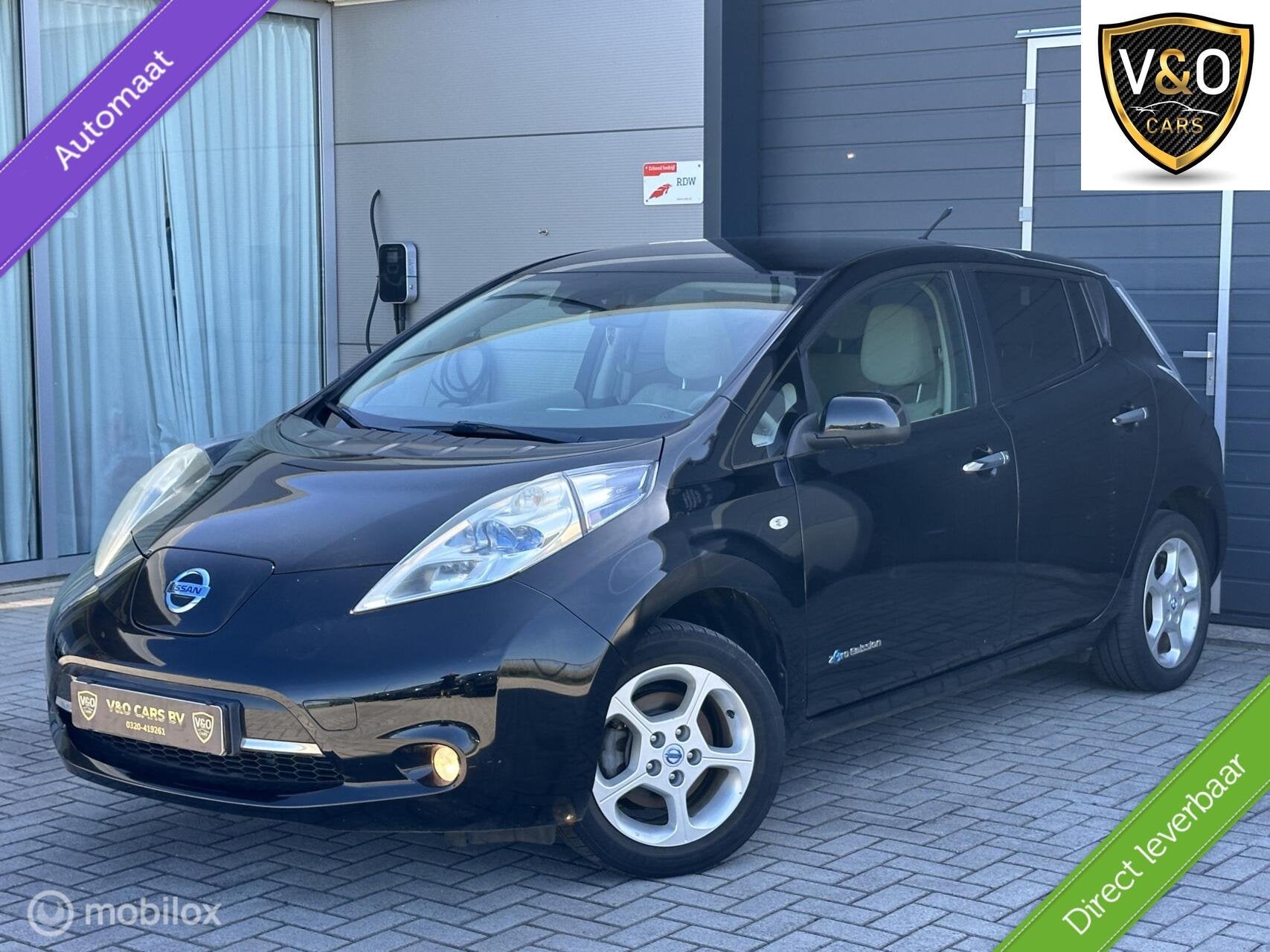 Nissan LEAF Base 24 kWh, Stof, Gebruikt, Zwart, Origineel Nederlands