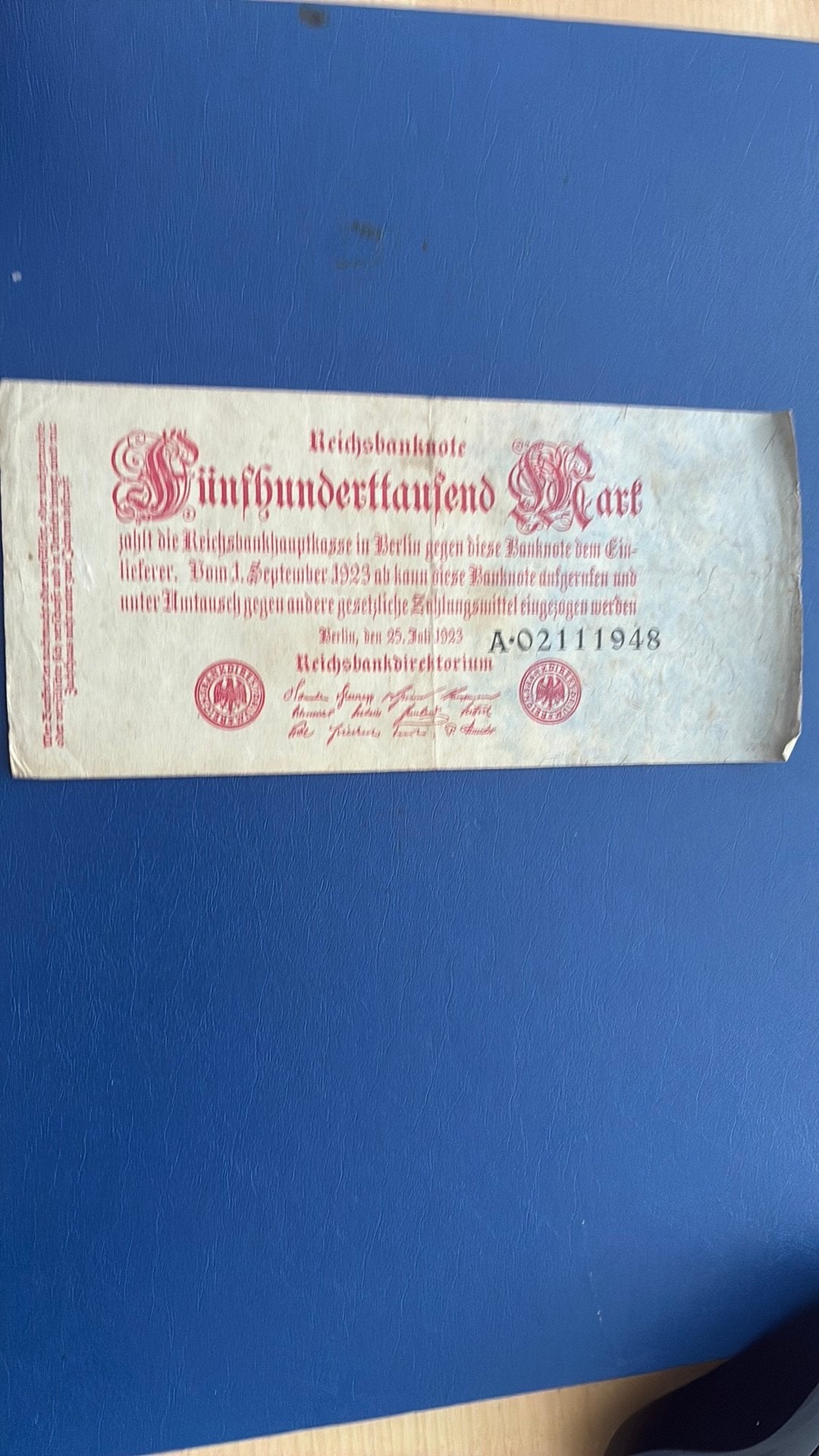 Duitsland 500.000 mark 1923, Postzegels en Munten, Ophalen of Verzenden, Duitsland