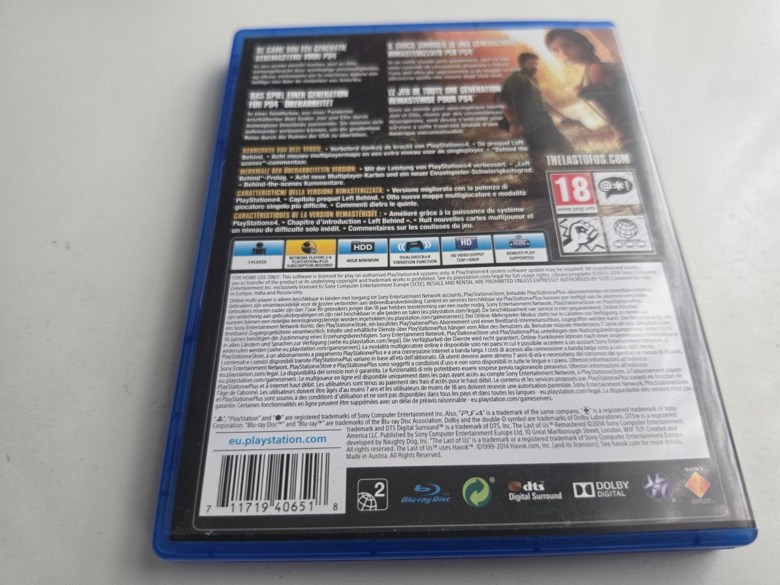 The Last of Us Remastered PlayStation 4 en 5 Lees Goed, Avontuur en Actie, Online, Vanaf 18 jaar, 1 speler