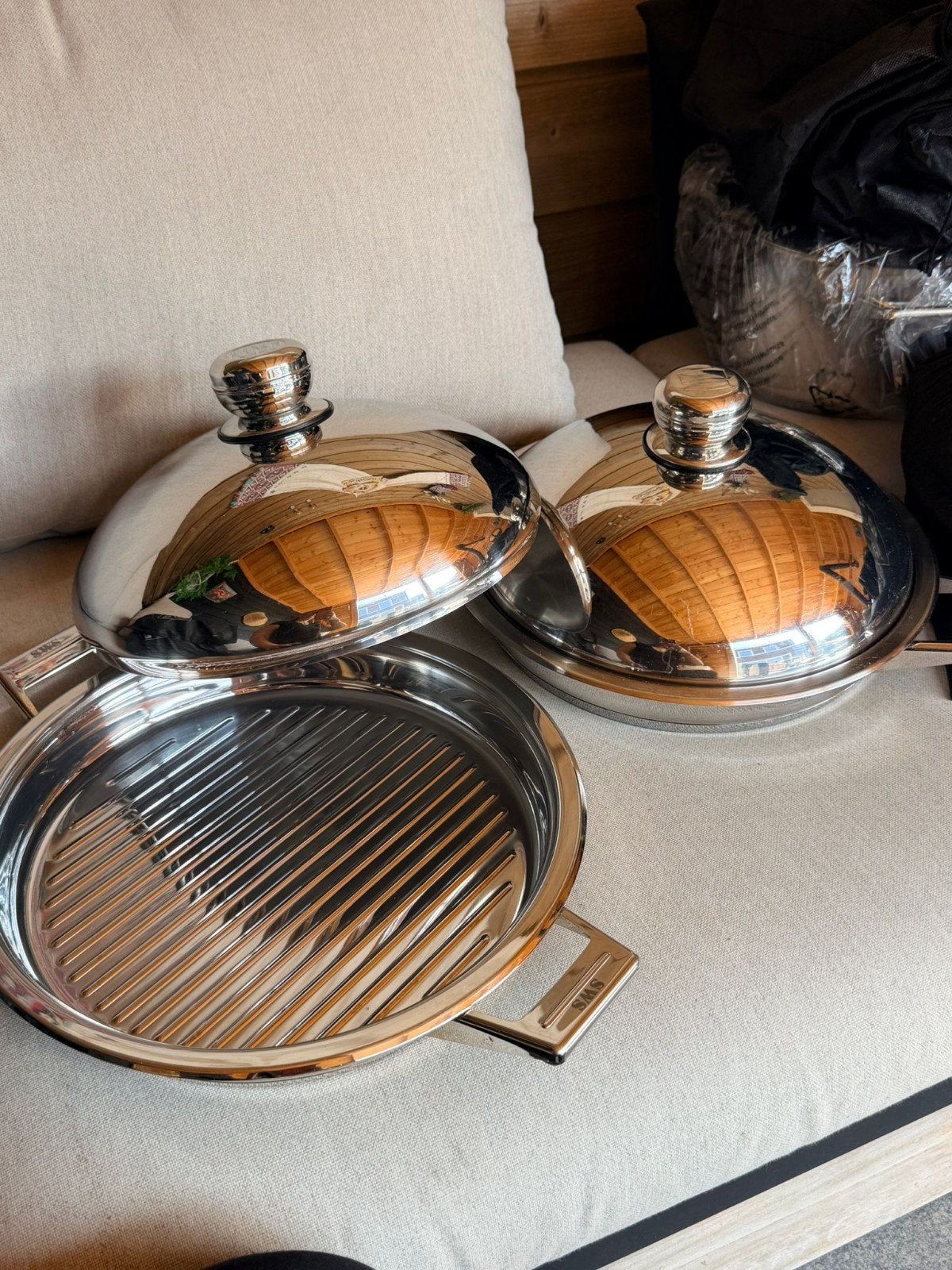 Simtronic Grillpan - Nieuw RVS Grillplaat met Deksel, Ophalen of Verzenden, Nieuw, Rvs of Chroom